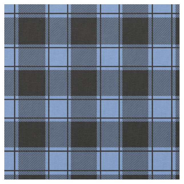 Light Blue & Black Buffalo Plaid Stoff (Nahaufnahme)