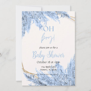 Light Blue Boho Baby Dusche Einladung