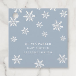 Light Blue Boho Winter Snowflake Babydusche Geschenkanhänger