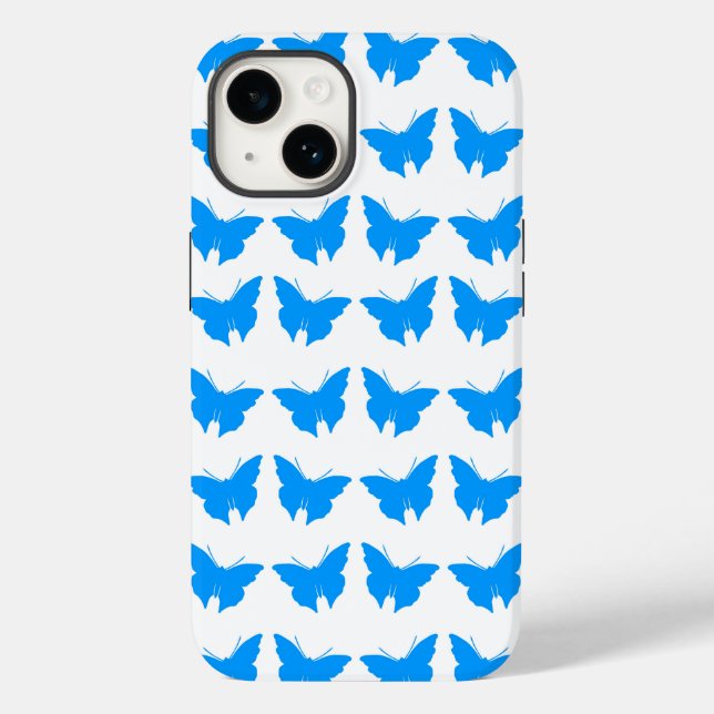 Light Blue Bold Mod Butterfets Case-Mate iPhone Hülle (Rückseite)