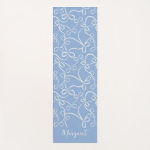Light Blue Bow Pattern Individuelle Name Yoga Mat