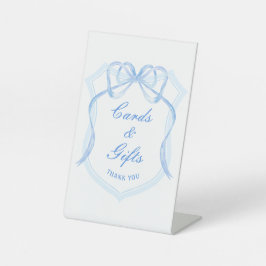 Light Blue Bow Wappen Cards & Geschenke Sockelschild