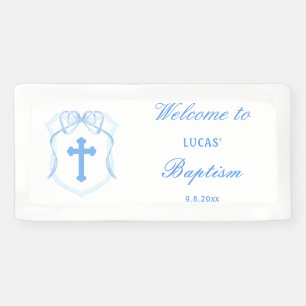 Light Blue Bow Wappen Taufe Banner