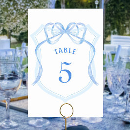 Light Blue Bow Wappen Tischnummer