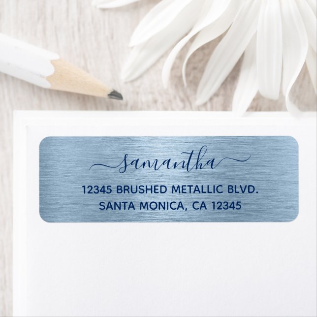 Light Blue Brushed Metallic Elegant Name (Insitu)