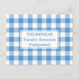 Light Blue Buffalo Karo Zurückgezogene Family Wied Ankündigungspostkarte