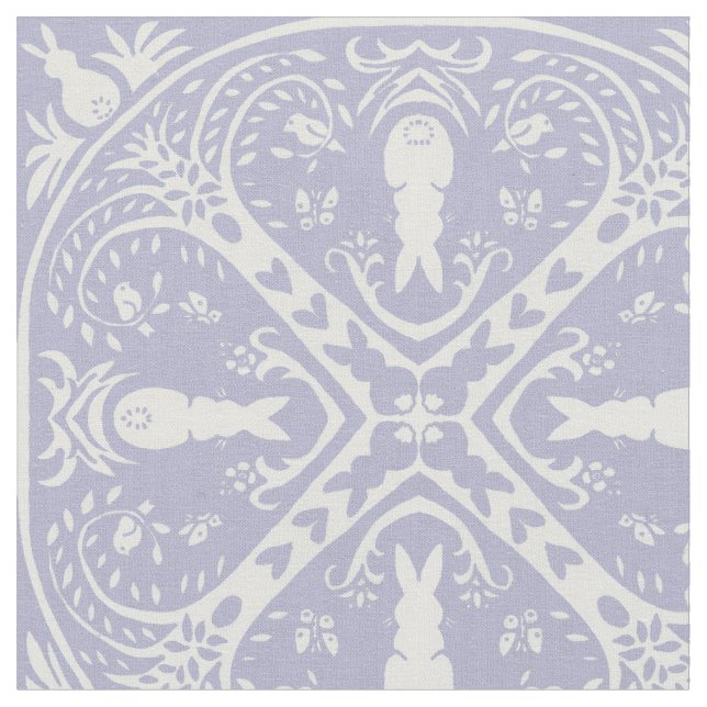 Light Blue Bunny Rabbit Pattern Baby Boy Kinderzim Stoff (Nahaufnahme)