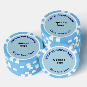 Light Blue Business Brand auf Poker Chips