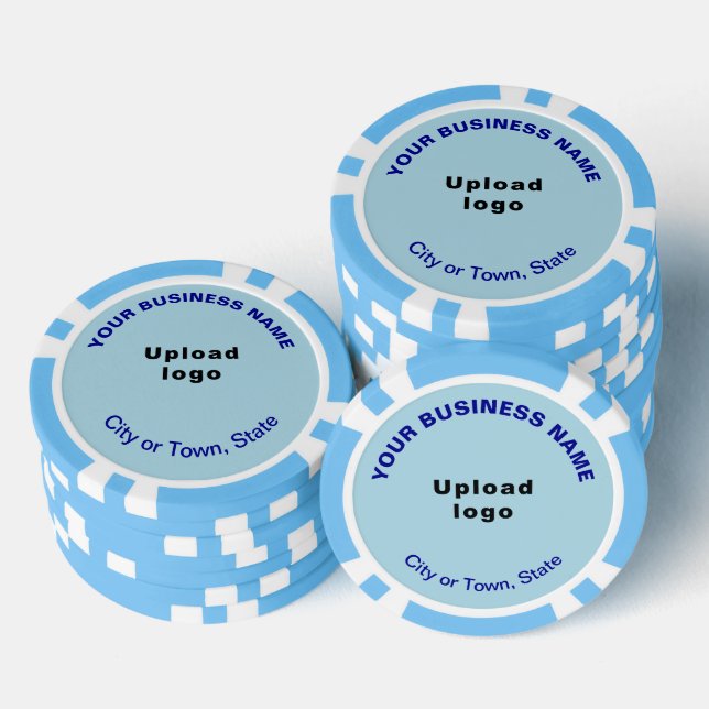 Light Blue Business Brand auf Poker Chips (Stapel)