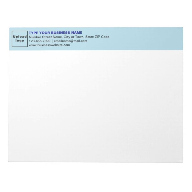 Light Blue Business Brand on Heading of Notepad Notizblock (Vorderseite)