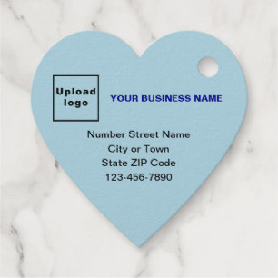 Light Blue Business Brand on Heart Shape Foil Tag