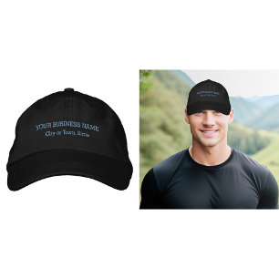 Light Blue Business Text bestickt auf Cap Bestickte Baseballkappe