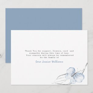 Light Blue Butterfly Beerdigung Dankeskarte
