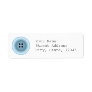 Light Blue Button Address Label