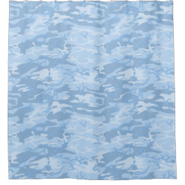 Light Blue Camouflage Duschvorhang