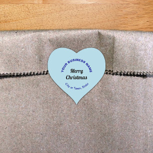 Light Blue Christmas Business Heft Shape Sticker