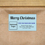 Light Blue Christmas Business Rectangle Sticker<br><div class="desc">Frohe Weihnachten! Einer der bekanntesten Feiertage des Jahres. Es ist auch eine der besten Jahreszeiten für Werbung für Ihr Unternehmen. Rectangle Form Aufkleber mit Fröhlichen Weihnachtsgrüßen, Ihrem Firmennamen und anderen Informationen über Ihr Unternehmen. Sie können es als Zubehör für Ihr Produktverpackungsmaterial verwenden, um Ihren Produktnamen zu fördern. Sie können es...</div>