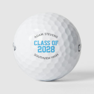 Light Blue Classic Varsity Graduate Class Gift Golfball