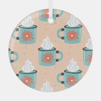 Light Blue Cup Nahtloses Muster. Ornament Aus Glas