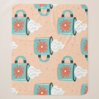 Light Blue Cup Nahtloses Muster. Sherpadecke