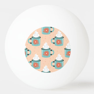 Light Blue Cup Nahtloses Muster. Tischtennisball