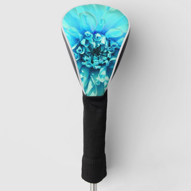Light Blue Dahlia Blume Golf Headcover (Vorderseite)