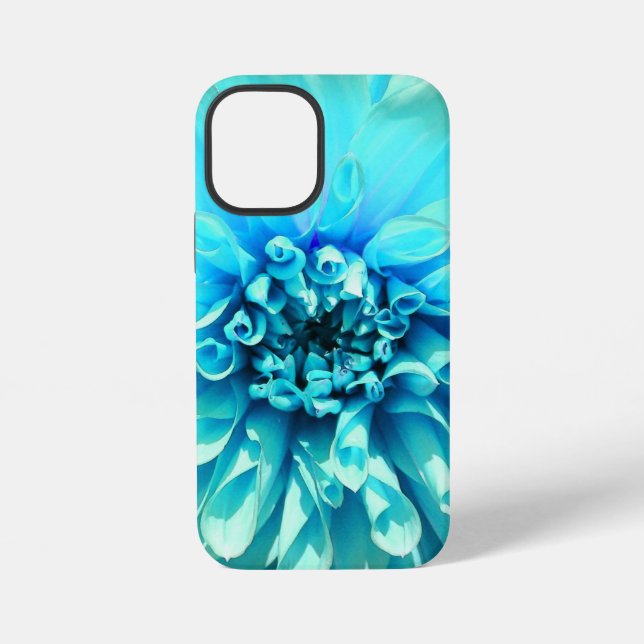 Light Blue Dahlia Blume iPhone Hülle (Rückseite)
