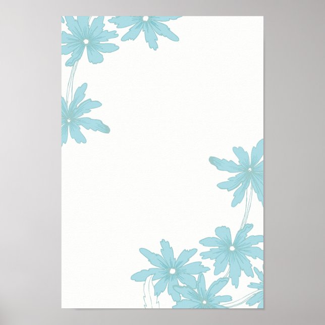 Light Blue Daisies Poster (Vorne)