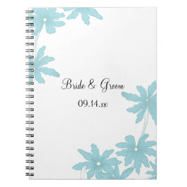 Light Blue Daisies Wedding Notizblock
