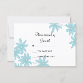 Light Blue Daisies Wedding RSVP Response Card