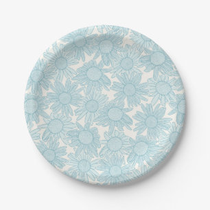 Light Blue Daisy Blume Pappteller