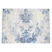 Light Blue Damask Large