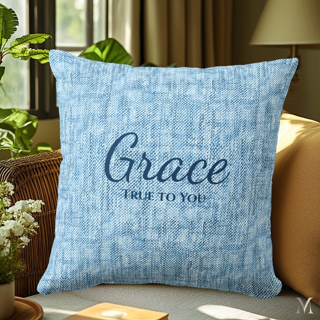 Light Blue Denim Texture | Benutzerdefinierte Rust Kissen (Von Creator hochgeladen)