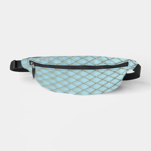 Light Blue Diamond 2-seitige Printfanny-Pack Bauchtasche (Vorderseite)