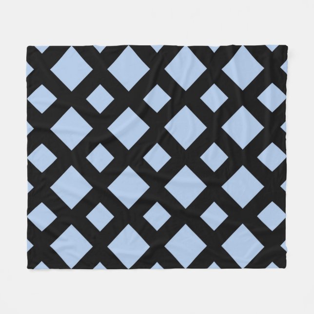 Light Blue Diamonds auf Black Fleecedecke (Vorderseite (Horizontal))