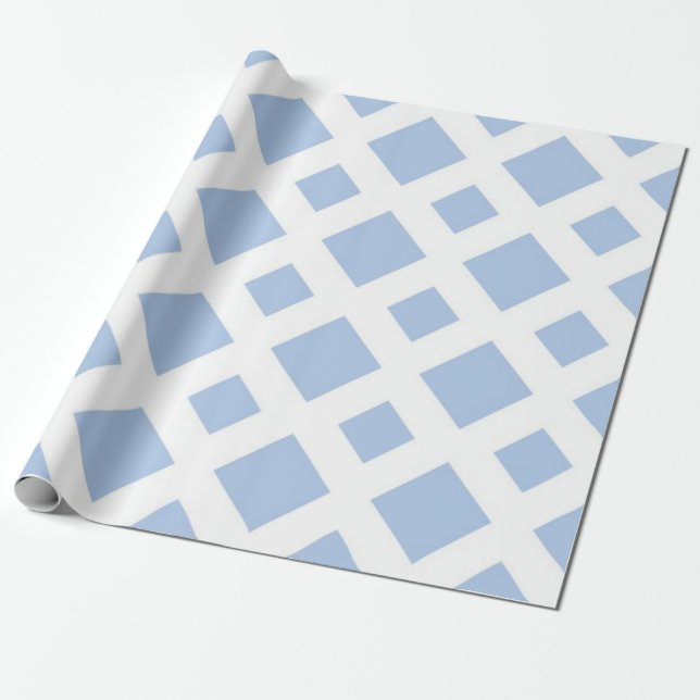 Light Blue Diamonds auf White Geschenkpapier (Ungerollt)
