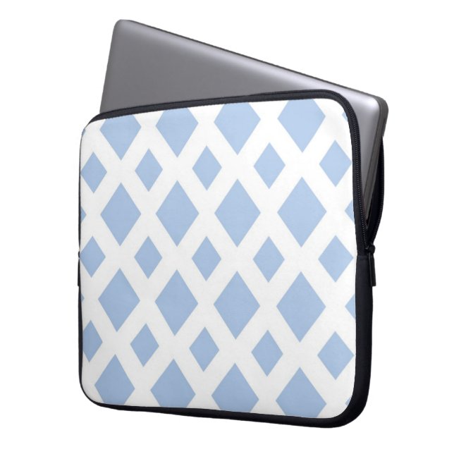 Light Blue Diamonds auf White Laptopschutzhülle (Vorderseite Links)