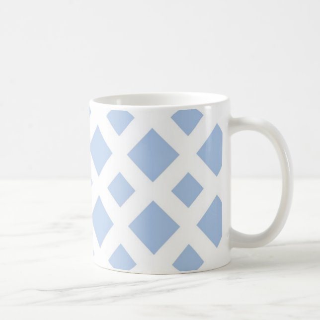 Light Blue Diamonds auf White Tasse (Rechts)