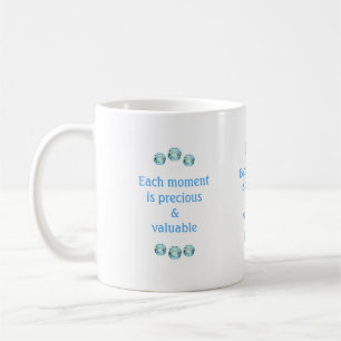 Light Blue Edelsteine auf Weiß Kaffeetasse