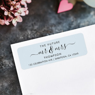 Light Blue Elegant Chic Future MR und MRS Adresse