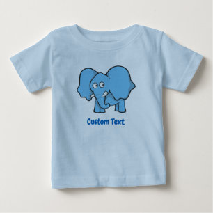 Light Blue Elephant Baby T-shirt