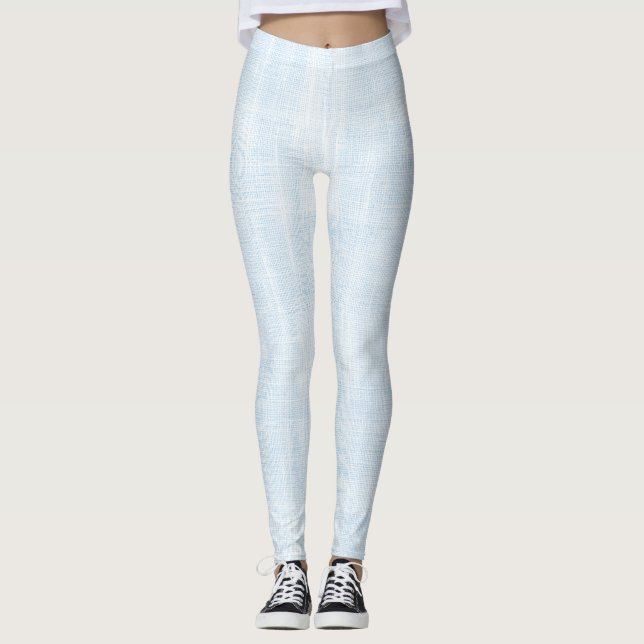 Light Blue Faux Linen Leggings (Vorderseite)
