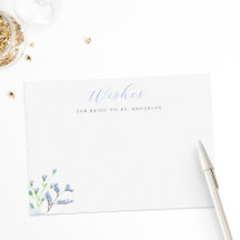Light Blue Floral Brautparty wünscht Card
