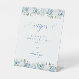 Light Blue Floral Bridal Shower Recipe Sockelschild
