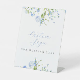 Light Blue Floral Custom Editable Sockelschild