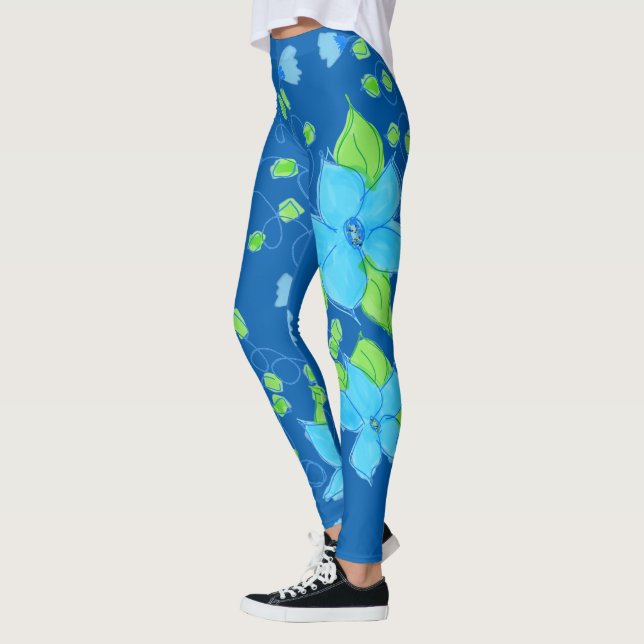 Light Blue Floral Leggings (Links)