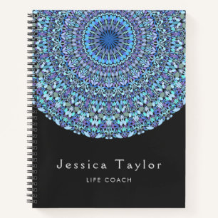 Light Blue Floral Mandala Notizbuch