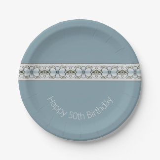 Light Blue Floral Pappteller