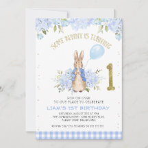 Light Blue Floral Peter Rabbit 1. Geburtstag