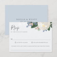 Light Blue Floral Wedding Food Allergie UAWG